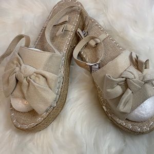 Shein bow decor espadrille sling back sandal